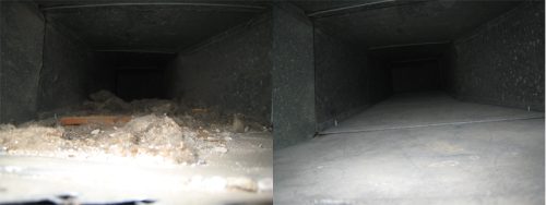 Air duct cleaning before and after